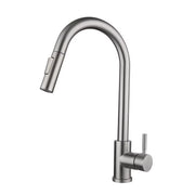 Stainless Steel Kitchen Pull-Out Faucet Hot and Cold Rotate Retractable Kitchen Sink Faucet