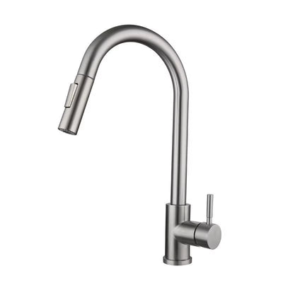 Stainless Steel Kitchen Pull-Out Faucet Hot and Cold Rotate Retractable Kitchen Sink Faucet