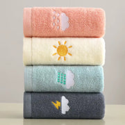 Towel Embroidery Pattern Cotton Towel Lovely Soft Absorbent Bath Towel Thickened Couple Bath Towel