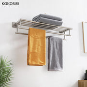 20 Inch Towel Rail Towel Shelf with Double Towel Bars Bathroom Towel Rack Towel