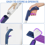 Spray Mop for Floor Cleaning Wet Dry Mop with 2 Refillable Bottle 4 Washable Pads