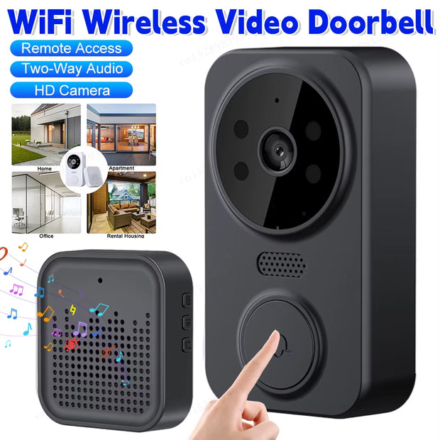 Wifi Smart Audio Doorbell Camera 2-Way Audio Wireless Visual Intercom Doorbell with Remote Monitor Indoor Outdoor Surveillance