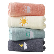 Towel Embroidery Pattern Cotton Towel Lovely Soft Absorbent Bath Towel Thickened Couple Bath Towel