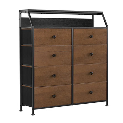 8 Drawer Wood Top Storage Dresser W/2 Drawer Organizers, Espresso