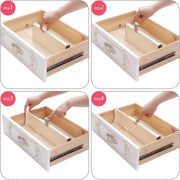 4 Pack Adjustable Dresser Drawer Dividers Organizers, Plastic Expandable Drawer Organization Separators for Kitchen, Bedroom, Closet, Bathroom and Office Drawers