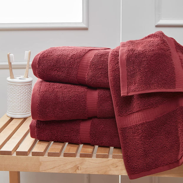 Premium Cotton Super Soft and Absorbent Turkish Towels (4-Piece, 30X60 Inches Extra Large Bath Towels, Cranberry)
