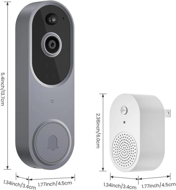 Wireless Doorbell Camera with Chime, Video Doorbell Security Camera with Batteri