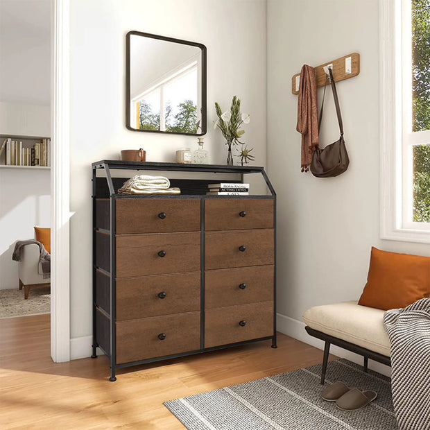 8 Drawer Wood Top Storage Dresser W/2 Drawer Organizers, Espresso