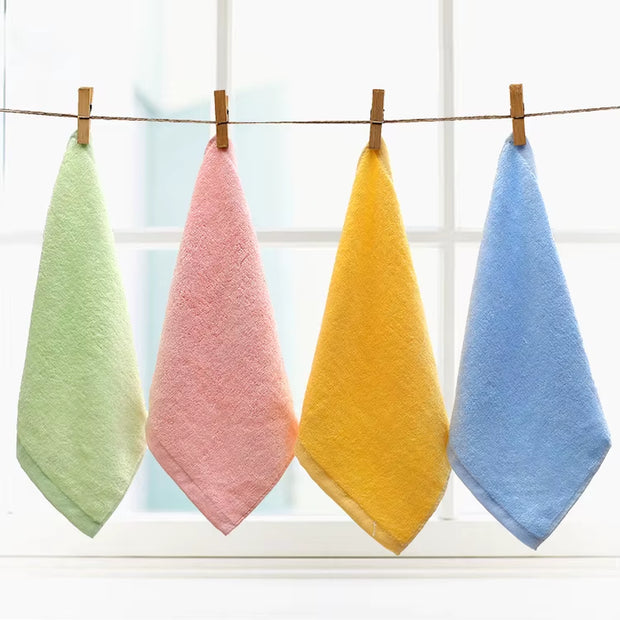 Small Square Towel 30X30Cm Kindergarten Pure Bamboo Fiber Small Towel Children'S Face Towel Saliva Towel