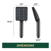 Deluxe 9-Spray Patterns with 1.8 GPM 5.11 In. Wall Mount Fixed Shower Head with Filter in Matte Black