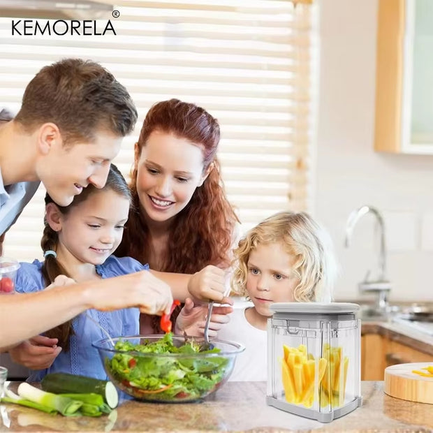 Multifunctional Manual French Fry Machine with Replaceable Blades for Kitchen Dicing and Cutting Potatoes Cucumbers and Onions