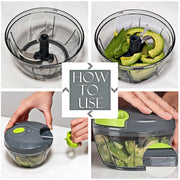 Cambom Manual Food Chopper Vegetable Cutter, Hand String Vegetable Chopper Onions Cutter for Vegetable Fruits Nuts BPA Free Food Safe Material