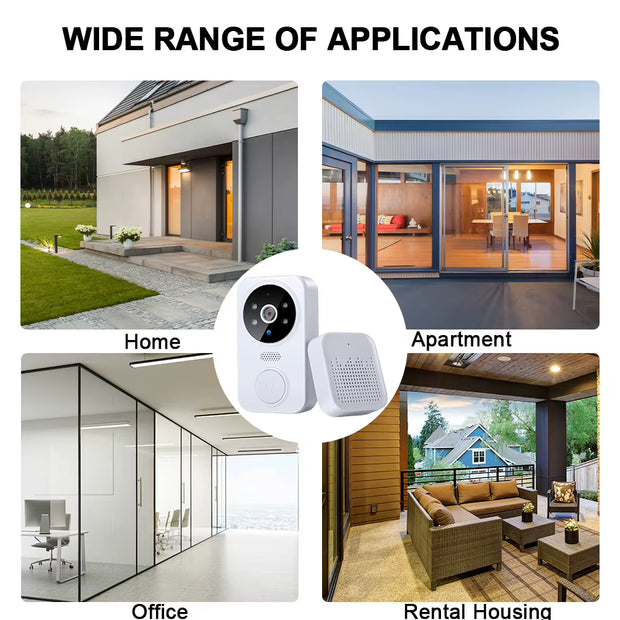Wifi Smart Audio Doorbell Camera 2-Way Audio Wireless Visual Intercom Doorbell with Remote Monitor Indoor Outdoor Surveillance