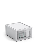 Medium Stackable Plastic Storage Drawer with Clear Front Panel Easy Organization Ideal Home Office and Kids Room