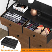 8 Drawer Wood Top Storage Dresser W/2 Drawer Organizers, Espresso