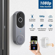 Wireless Doorbell Camera with Chime, Video Doorbell Security Camera with Batteri
