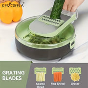 15 in 1 Vegetable Chopper Fruit Slicer Set - Stainless Steel Vegetable Cutter for Onions Potatoes Kitchen Gadget
