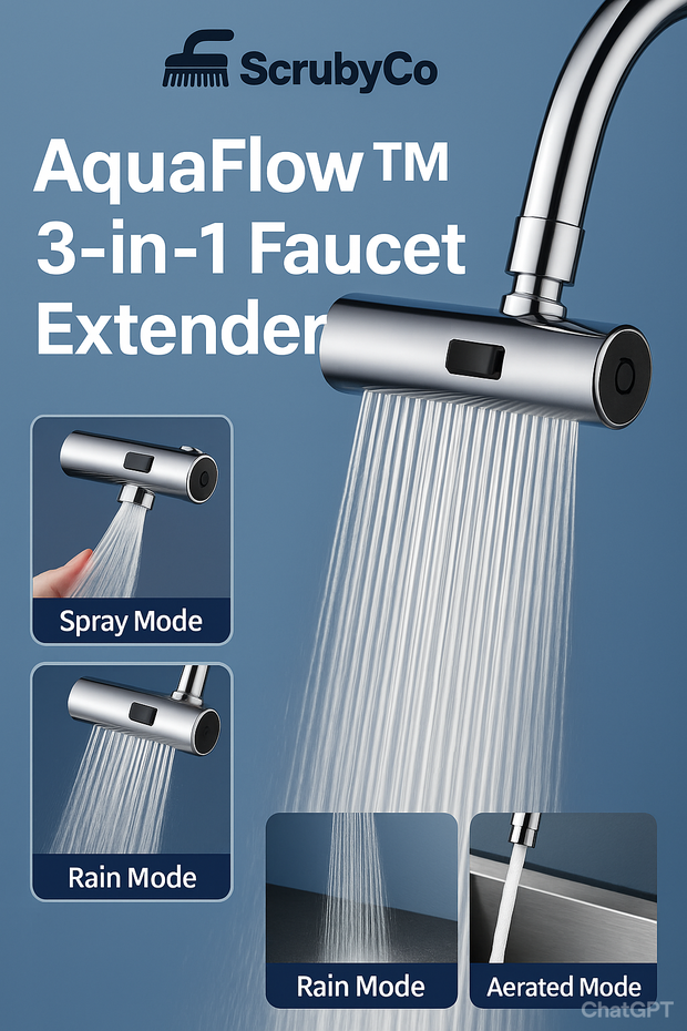 ScrubyCo AquaFlow™ 3-in-1 Faucet Extender