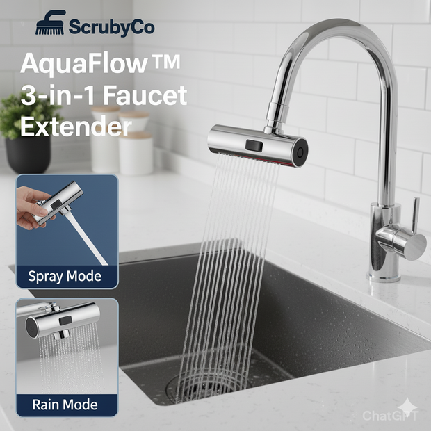 ScrubyCo AquaFlow™ 3-in-1 Faucet Extender
