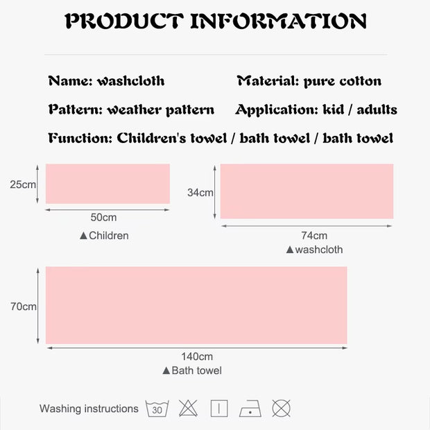 Towel Embroidery Pattern Cotton Towel Lovely Soft Absorbent Bath Towel Thickened Couple Bath Towel