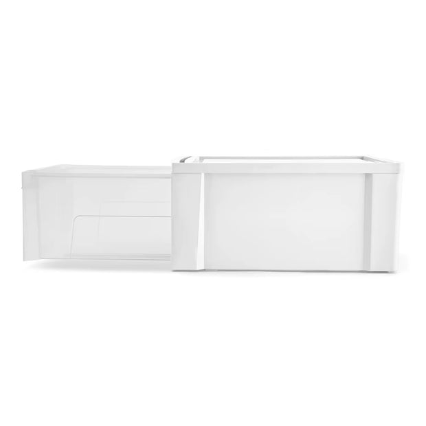 Medium Stackable Plastic Storage Drawer with Clear Front Panel Easy Organization Ideal Home Office and Kids Room