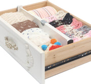 4 Pack Adjustable Dresser Drawer Dividers Organizers, Plastic Expandable Drawer Organization Separators for Kitchen, Bedroom, Closet, Bathroom and Office Drawers