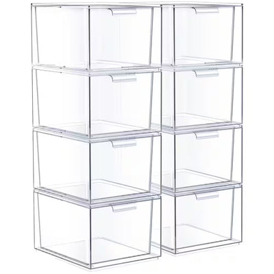Stackable Acrylic Drawers - Clear Make up Organizers for Vanity