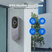 Wireless Doorbell Camera with Chime, Video Doorbell Security Camera with Batteri