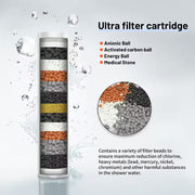 Deluxe 9-Spray Patterns with 1.8 GPM 5.11 In. Wall Mount Fixed Shower Head with Filter in Matte Black