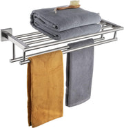 20 Inch Towel Rail Towel Shelf with Double Towel Bars Bathroom Towel Rack Towel
