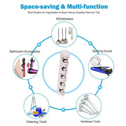 Mop Holder Hanger 5 Position Home Kitchen Storage Broom Organizer Wall Mounted