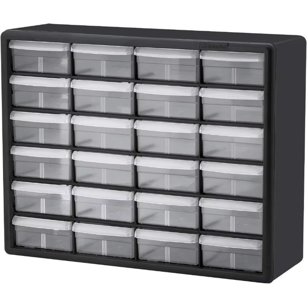 10724 24-Drawer Plastic Drawer Storage Cabinet for Garage Organization, Lego Storage, Teacher Toolbox, Makeup Organizer