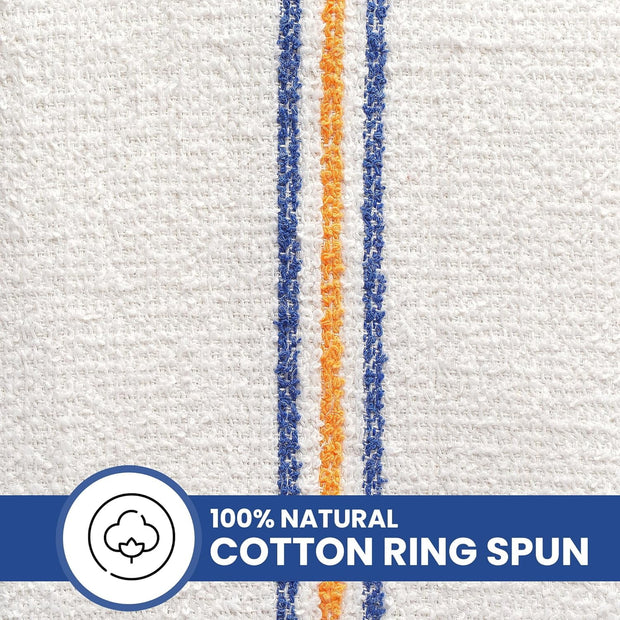 100% Cotton Triple Stripe Super Bar Mop Kitchen Towels (24-Pack, 16X19 In)